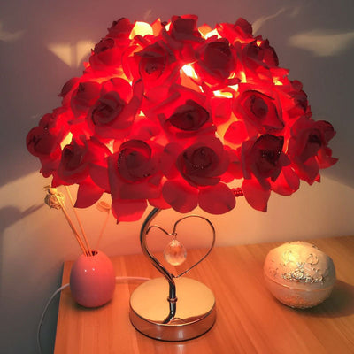 Rose Heart-shaped Table Lamp - Antique Decore