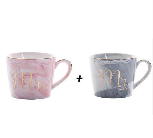 Coffee cup water glass Nordic marbled ceramic mug milk couple breakfast cup home female cup