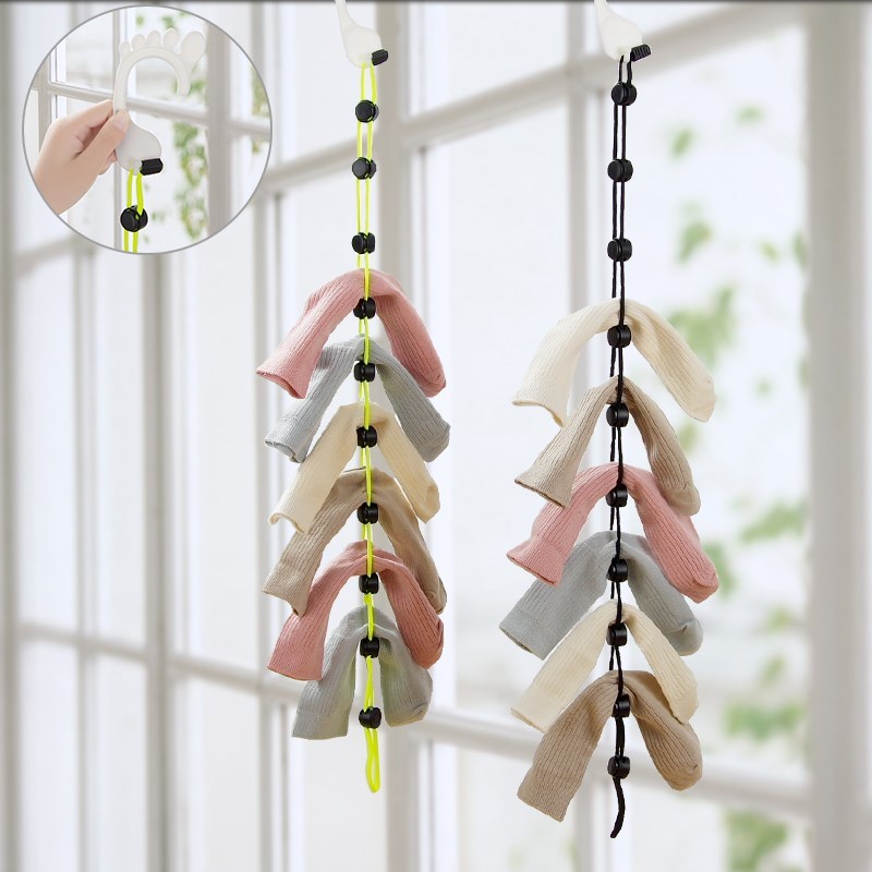 Home Socks Hanging Rope Creative Multi-function Washing Clothes Basket Net - Antique Decore