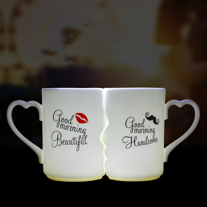 Couple Cup Ceramic Coffee Kiss Mug Creative Valentine's Day Gift