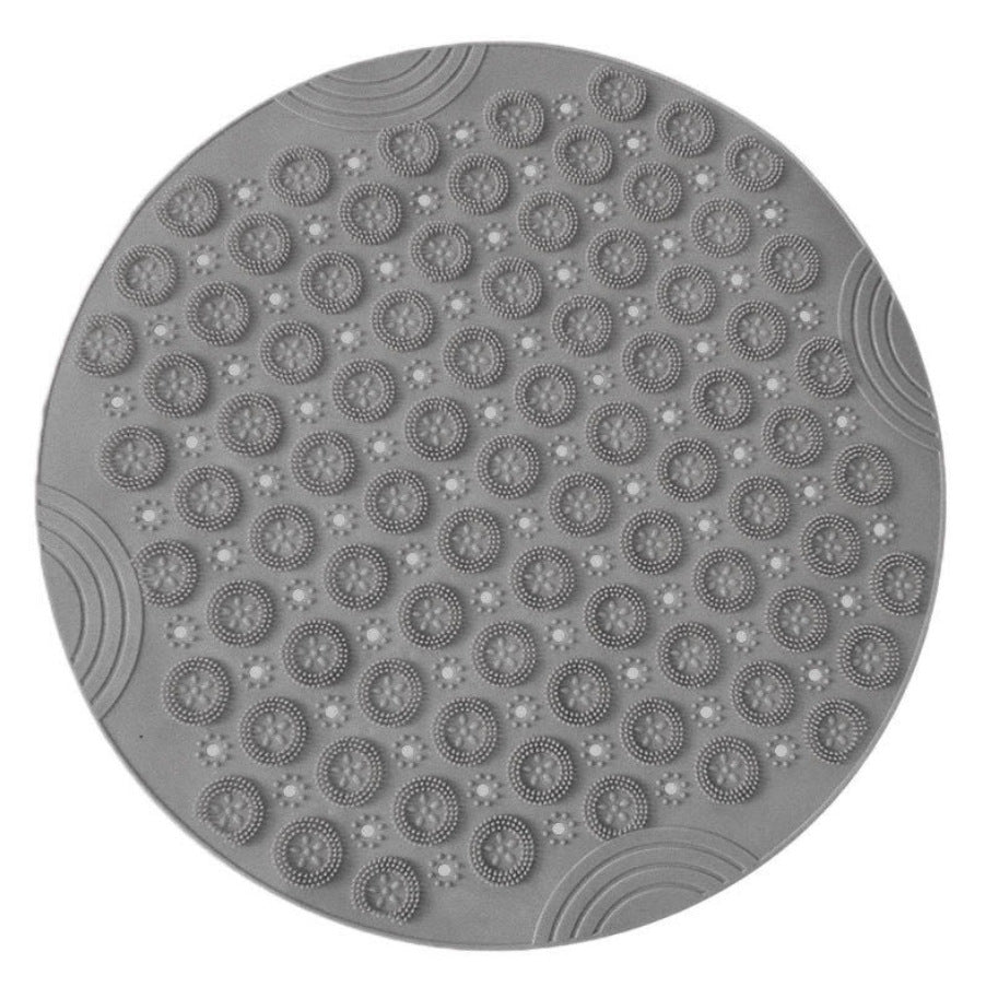 Textured Surface Round Shower Mat Anti-Slip Bath Mats With Drain Hole Massage Round In Middle For Shower Stall - Antique Decore