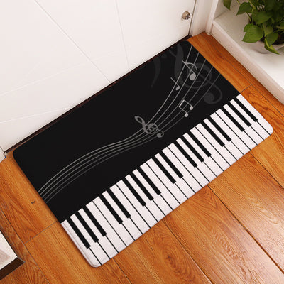 Flannel Piano Key Floor Mats, Digital Printing Foot Mats, Kitchen Absorbent Non-slip Mats, Floor Mats - Antique Decore