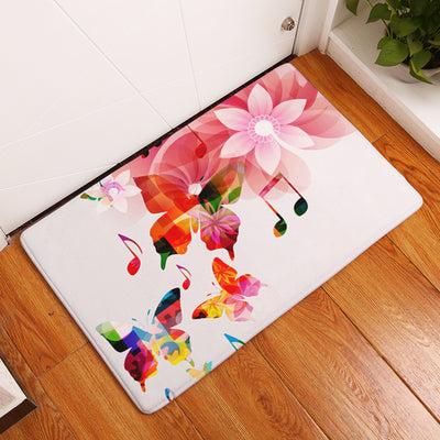 Flannel Piano Key Floor Mats, Digital Printing Foot Mats, Kitchen Absorbent Non-slip Mats, Floor Mats - Antique Decore