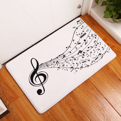 Flannel Piano Key Floor Mats, Digital Printing Foot Mats, Kitchen Absorbent Non-slip Mats, Floor Mats - Antique Decore