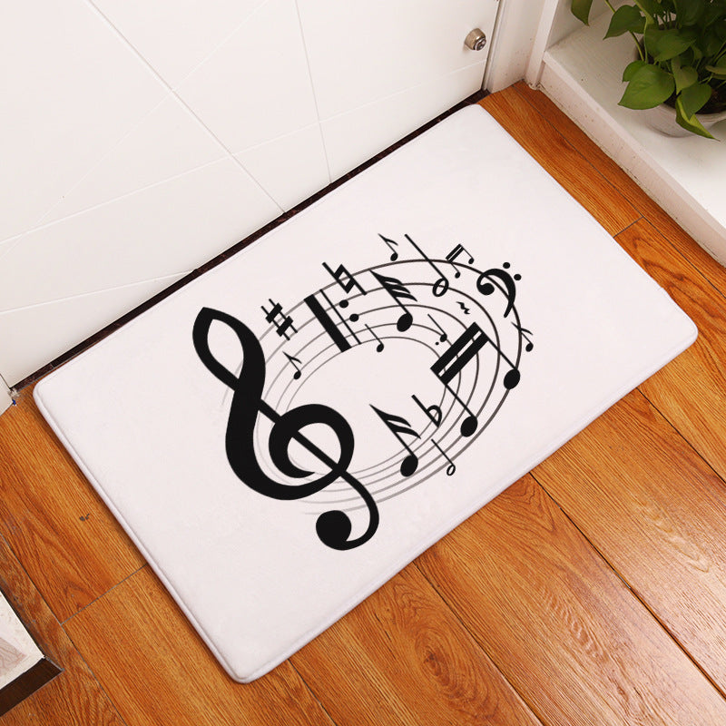 Flannel Piano Key Floor Mats, Digital Printing Foot Mats, Kitchen Absorbent Non-slip Mats, Floor Mats - Antique Decore