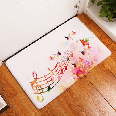 Flannel Piano Key Floor Mats, Digital Printing Foot Mats, Kitchen Absorbent Non-slip Mats, Floor Mats - Antique Decore