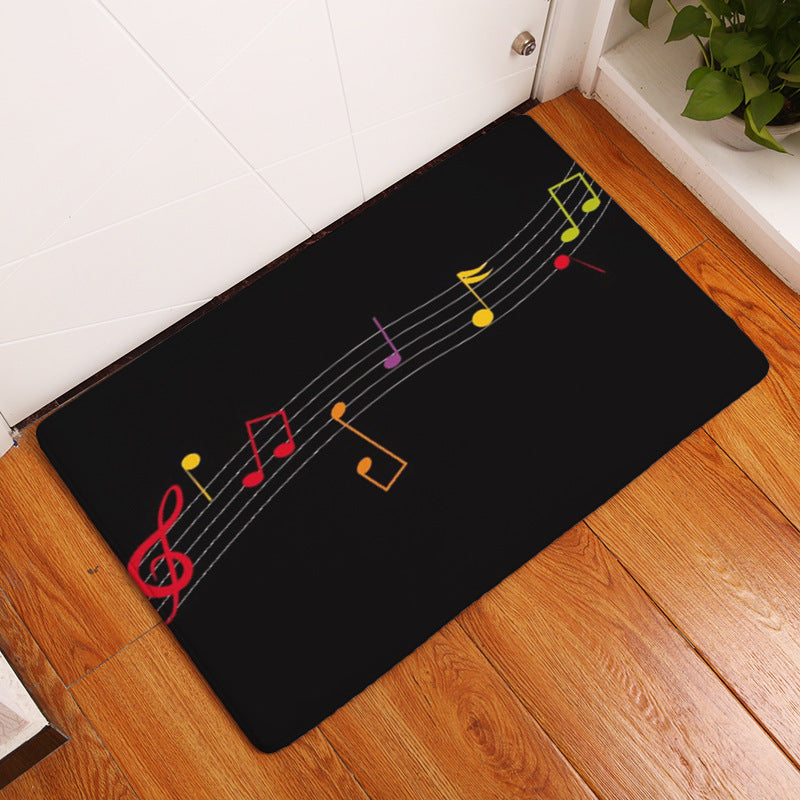 Flannel Piano Key Floor Mats, Digital Printing Foot Mats, Kitchen Absorbent Non-slip Mats, Floor Mats - Antique Decore