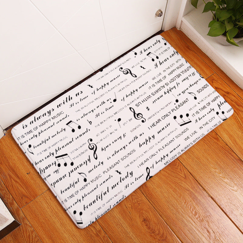 Flannel Piano Key Floor Mats, Digital Printing Foot Mats, Kitchen Absorbent Non-slip Mats, Floor Mats - Antique Decore