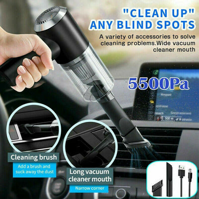 Portable Car Vacuum Cleaner, Handheld Vacuum High Power Cordless, Hand Vacuum Rechargeable Easy To Clean Car Interior, Desktop.