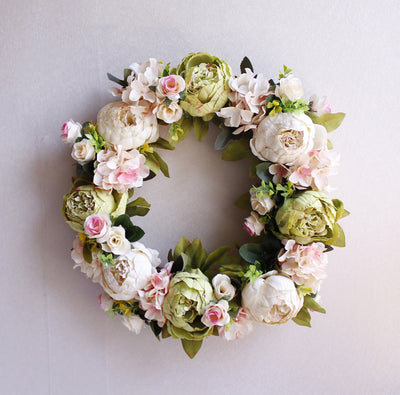 Peony simulation wreath