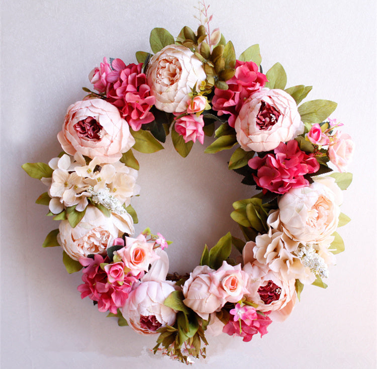 Peony simulation wreath