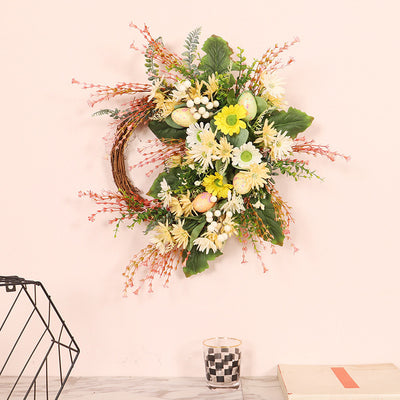 Home Decoration Easter Wreath Wild Chrysanthemum Half Edge Wreath Eggs