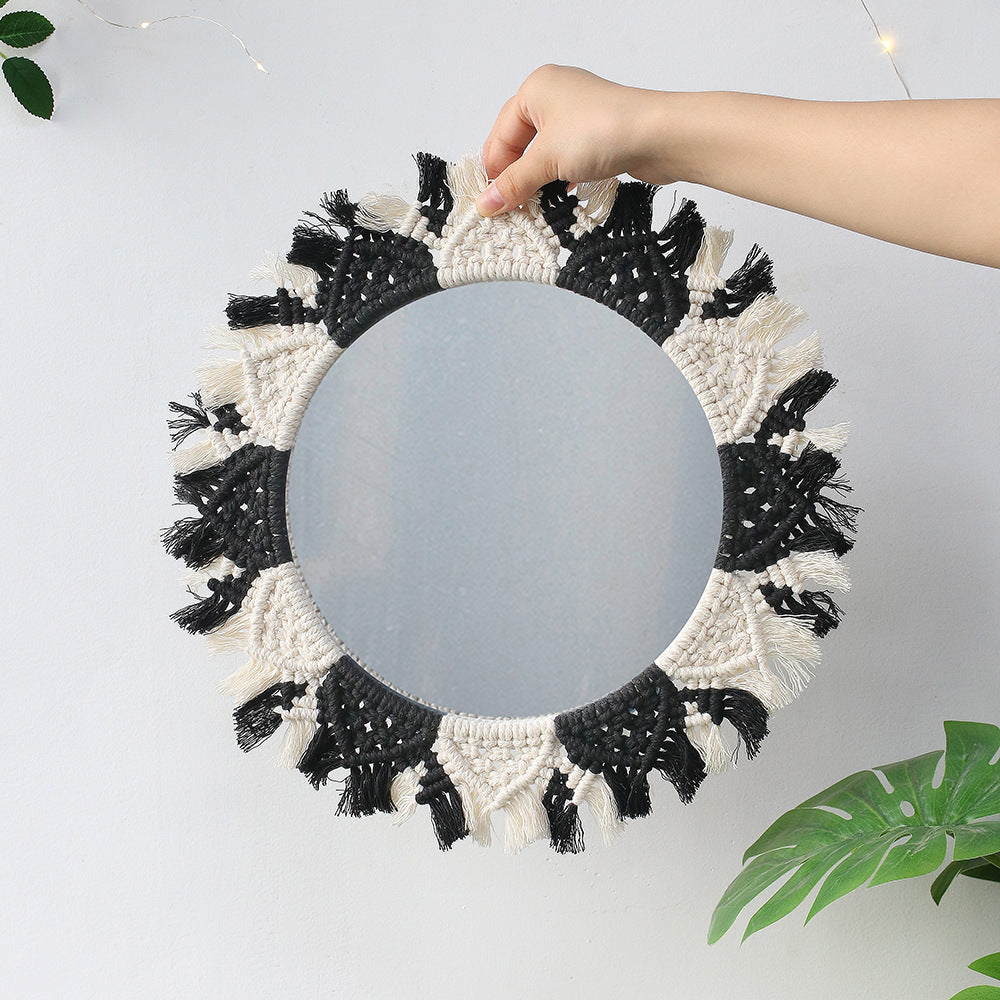 Woven Tapestry Home Accessories Handmade Decorative Mirror - Antique Decore