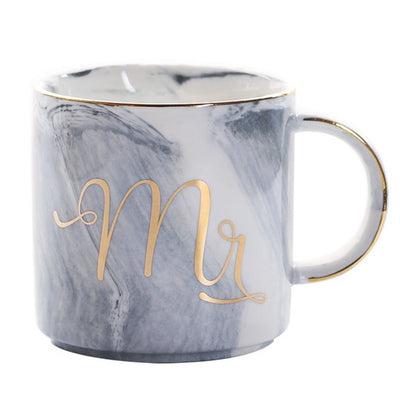 Coffee cup water glass Nordic marbled ceramic mug milk couple breakfast cup home female cup