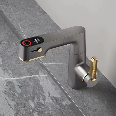 The Drawable Digital Display Faucet In The Bathroom Can Rotate And Lift - Antique Decore