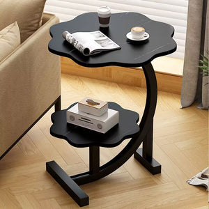 Small Coffee Table Home Living Room Table Floor Creative Double Layer Small Round Table - Antique Decore