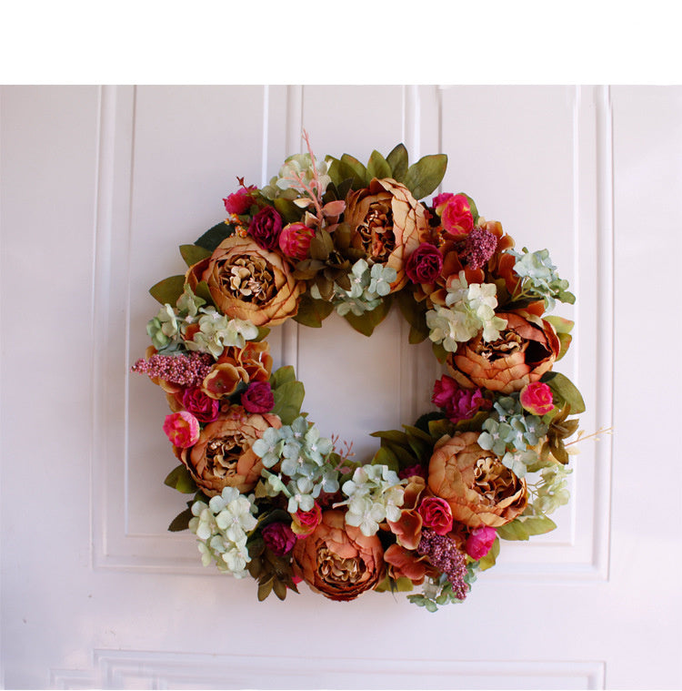 Peony simulation wreath