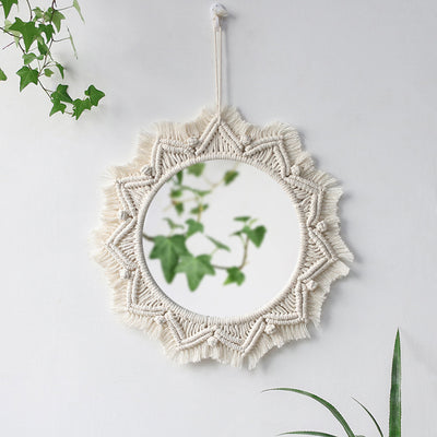 Woven Tapestry Home Accessories Handmade Decorative Mirror - Antique Decore