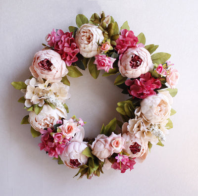 Peony simulation wreath