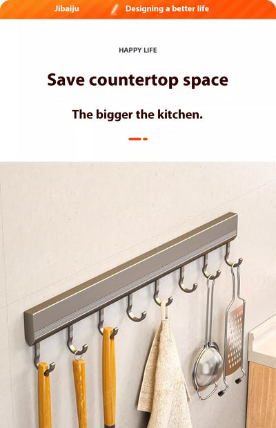 Factory Supply Kitchen Hook Rack Punch-free Wall-mounted Rack Aerospace Aluminum - Antique Decore