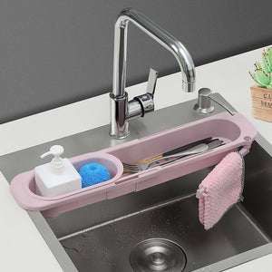 Telescopic Sink Rack Soap Sponge Holder Kitchen Sinks Organizer Adjustable Sinks Drainer Rack Storage Basket Kitchen Accessories - Antique Decore