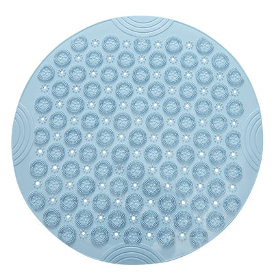 Textured Surface Round Shower Mat Anti-Slip Bath Mats With Drain Hole Massage Round In Middle For Shower Stall - Antique Decore