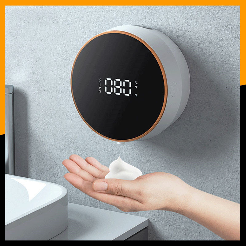 Automatic Induction Hand Sanitizer Machine Home Wall Mounted Foam Machine LED Temperature Display USB Rechargeable - Antique Decore