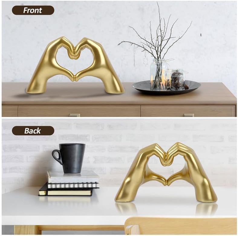 Love Heart Decoration Heart Shaped Love Finger Statue Resin Crafts