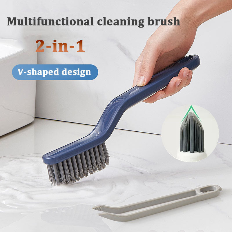 2-in-1 Multipurpose Bathroom Tile Floor Gap Cleaning Brush Window Groove Brush Convenient Household Corner Cleaning Tools - Antique Decore