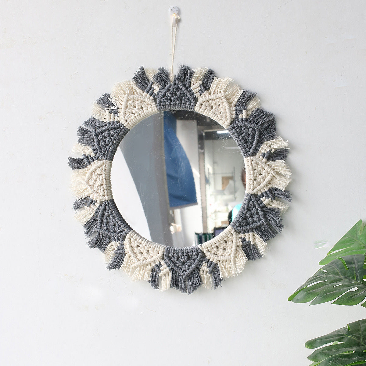 Woven Tapestry Home Accessories Handmade Decorative Mirror - Antique Decore