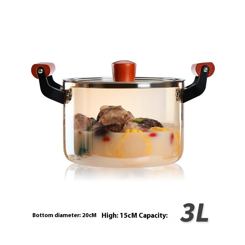 Borosilicate Visions Cookware Pot Binaural Glass