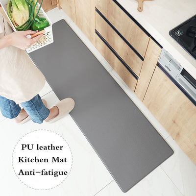 PU Leather Kitchen Floor Mats Simple Modern Oil-proof Long Strip Kitchen Mats Home Waterproof Non-slip Easy To Clean Kitchen Rug - Antique Decore